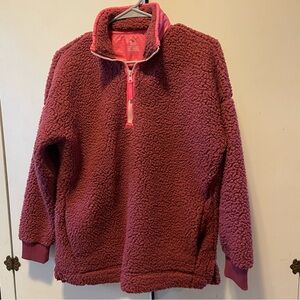 Aerie‎ Pink Sherpa Quarter-Zip Sweatshirt NWOT